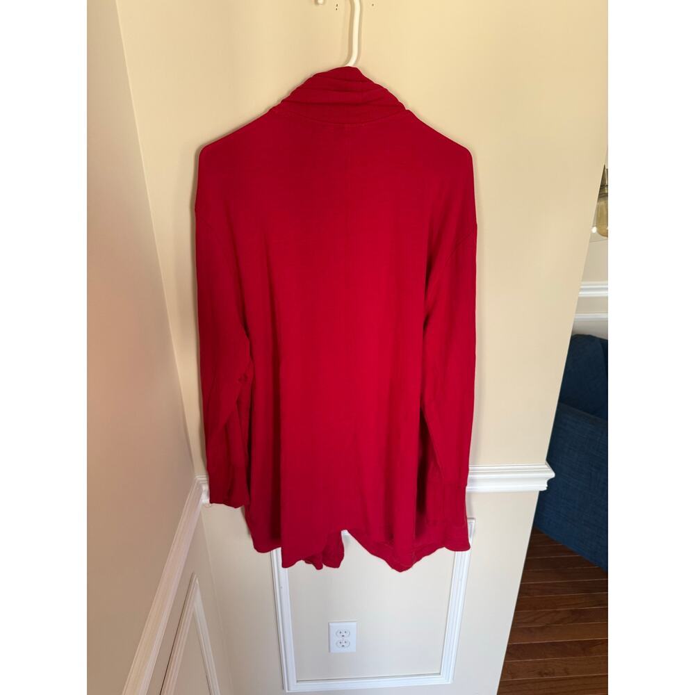 Athleta Pranayama Red Wrap Cardigan Athlesuire Activewear Loungewear- Size 1X - Picture 7 of 8
